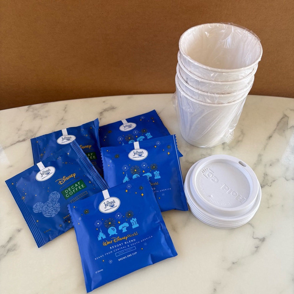 Disney World Resorts Joffrey’s Coffee Packets + To-Go Cups